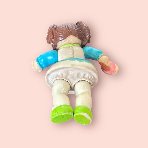VTG Cabbage Patch Kids Doll 1984 PVC Girl 3.5” Figure Ice Cream Brown Pigtails - Picture 6 of 6